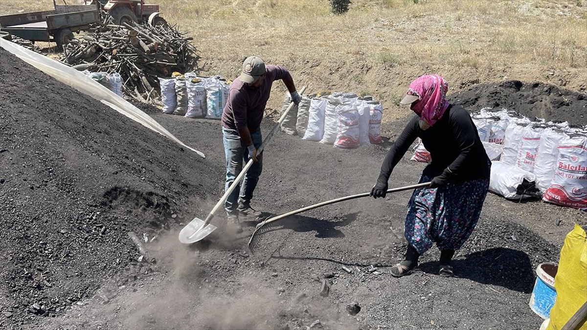 Mangal kömürü işçileri, bunaltıcı sıcaklarda üretime devam ediyor￼