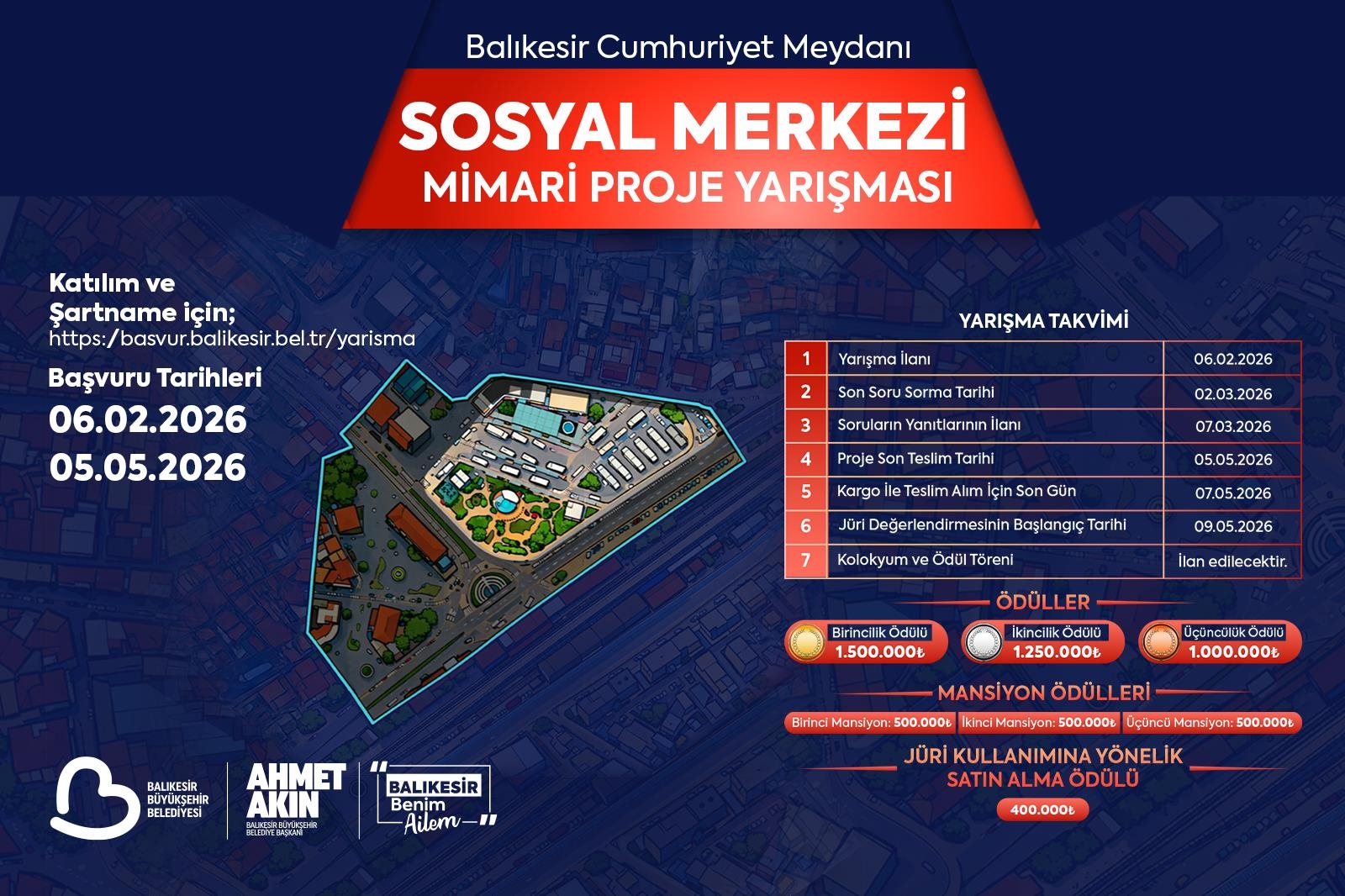 Balıkesir, Cumhuriyet Meydanı Sosyal Merkezi Mimari Proje Yarışması’na Hazırlanıyor