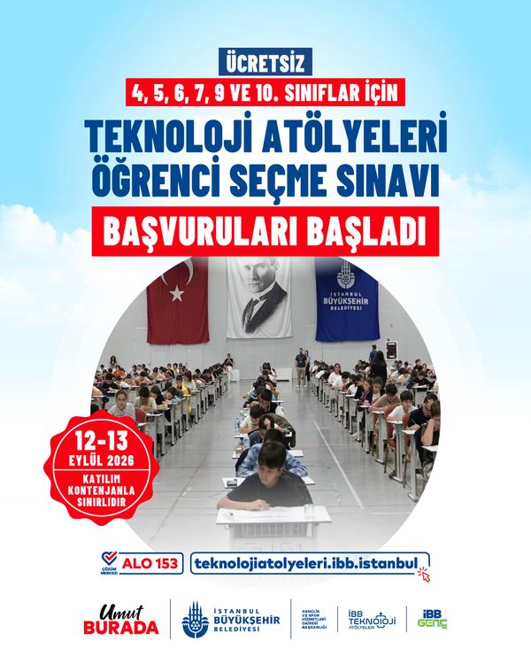 İBB Teknoloji Atölyeleri Sınavı Başvuruları Başladı